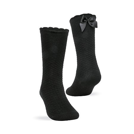 MEIA BEBE 3/4 COM APLIQUE DE LACINHO