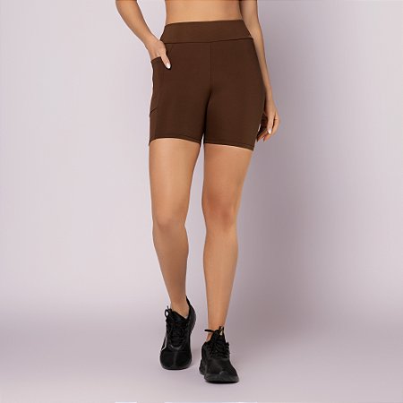 SHORTS COM RECORTE E UM BOLSO - FITNESS