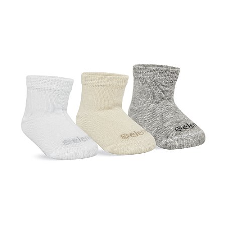 MEIA RECEM NASCIDO KIT 3 PARES