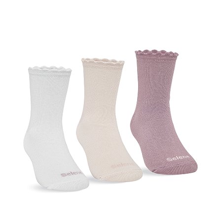 MEIA INFANTIL CANO ALTO - KIT 3 PARES