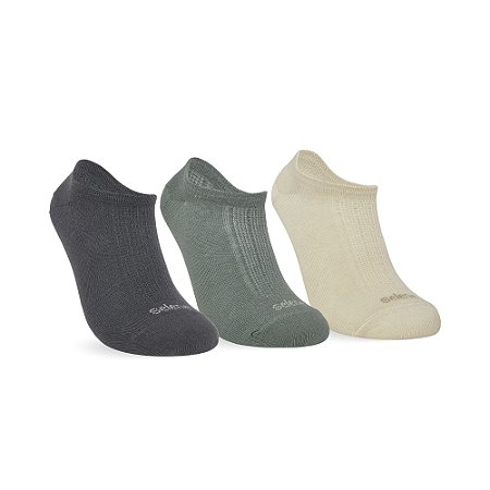 MEIA ESPORTIVA SAPATILHA - KIT 3 PARES