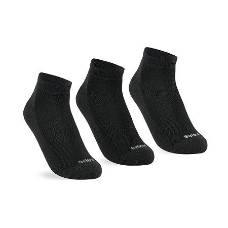 MEIA ESPORTIVA CANO CURTO KIT 3 PARES