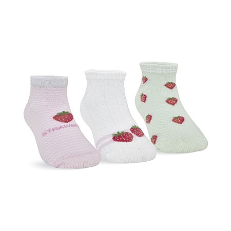 MEIA SAPATILHA INFANTIL MENINAS - KIT 3 PARES