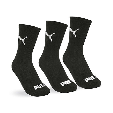 MEIA CANO MEDIO ESPORTIVA - KIT 3 PARES