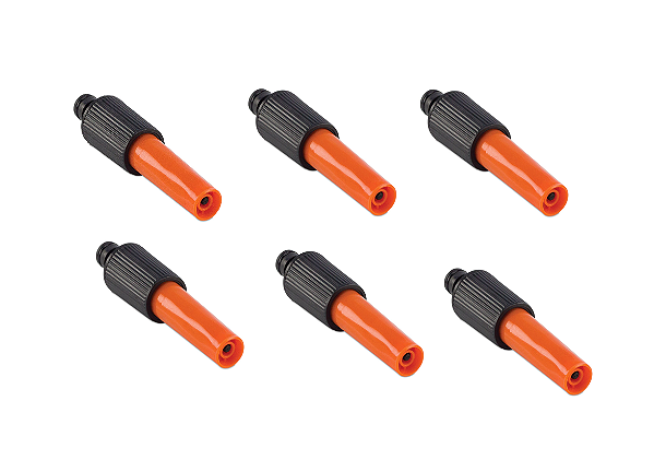 Kit com 6 Esguicho Ajustável com Engate Rápido para Mangueira 1/2"