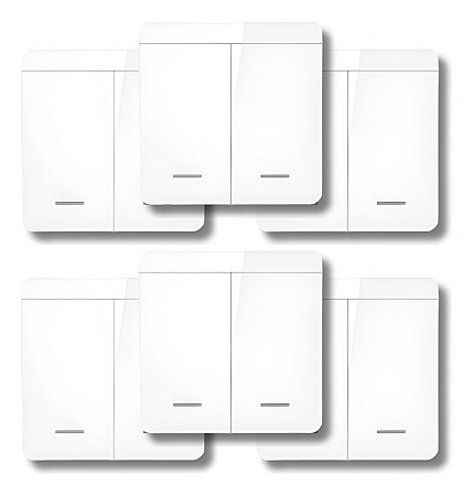 Interruptor Sem Fio 2 Teclas RF433MHz para Sonoff - 6 Unidades