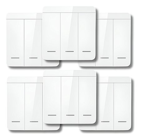 Interruptor Sem Fio 3 Teclas RF433MHz para Sonoff - Kit 6 Unidades