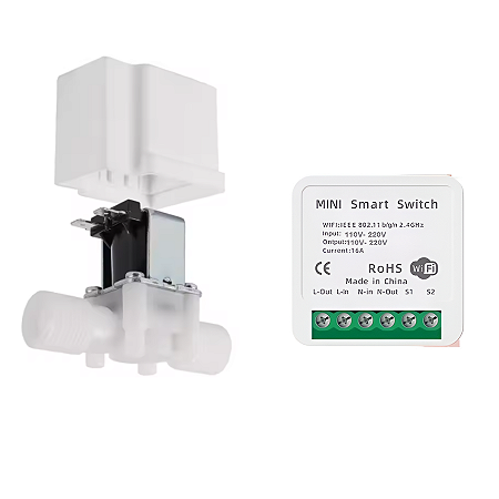 Válvula Solenoide 3/4 com Temporizador Wifi 12v A 220v + Tampa de Proteção