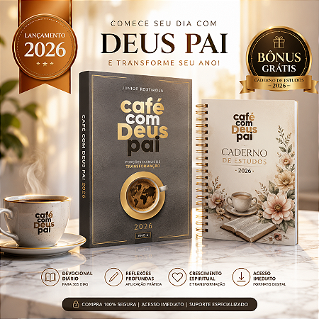 Ebook Café com Deus Pai 2026 | Junior Rostirola | Porções Diárias de Amor | Devocional Digital