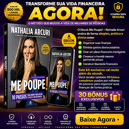 Ebook Me Poupe! | Nathalia Arcuri | Edição Atualizada | Finanças Pessoais | PDF Digital