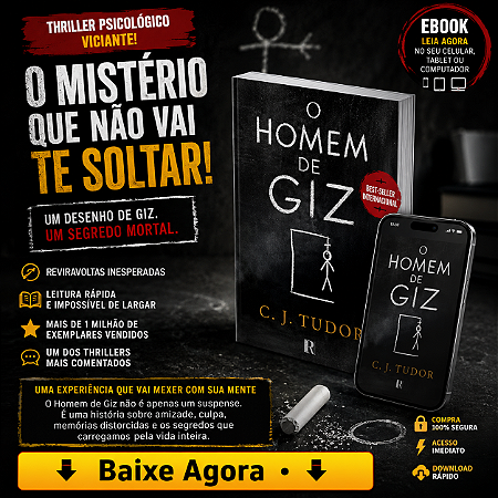 Ebook O Homem de Giz | C. J. Tudor | Thriller, Suspense e Mistério | PDF Digital