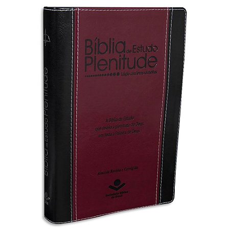 Bíblia de Estudo Plenitude Preta e Vinho sem índice
