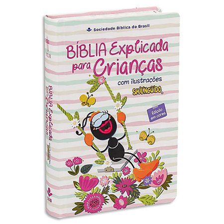 Bíblia Explicada para Crianças com Ilustrações Smilinguido Rosa