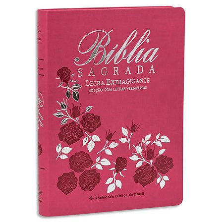 Bíblia Sagrada João Ferreira de Almeida Letra ExtraGigante capa Pink