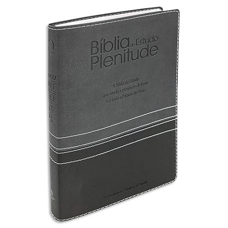 Bíblia de Estudo Plenitude capa Preto e Cinza Escuro