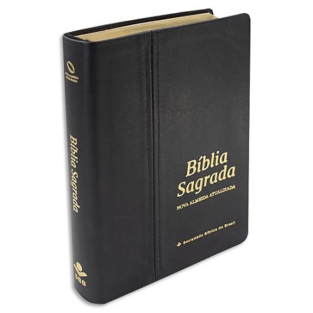 Bíblia capa de Couro Legítimo Preta NAA com Letra Grande