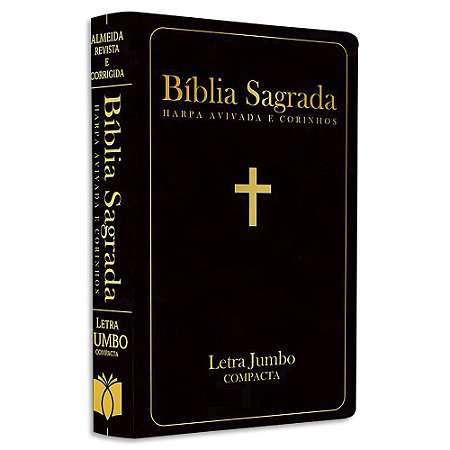 Bíblia com Harpa Avivada e Corinhos Letra Jumbo capa Preta