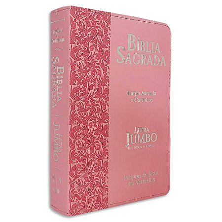 Bíblia Feminina com Harpa e Corinhos Letra Jumbo capa Rosa