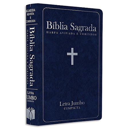 Bíblia com Harpa Avivada e Corinhos Letra Jumbo capa Azul