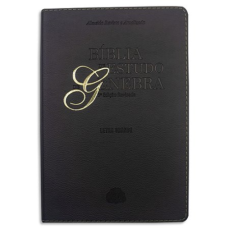 Bíblia de Estudo Genebra Letra Grande capa Preta Luxo