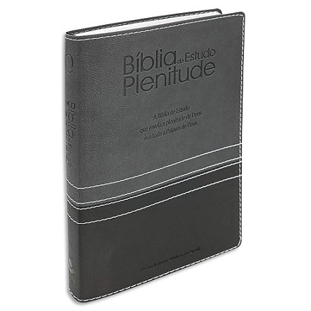 Bíblia de Estudo Plenitude sem Índice capa Preto e Cinza Escuro