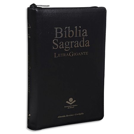 Bíblia ARC Letra Gigante capa Preta com Zíper e Índice