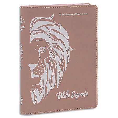 Bíblia ARC Letra Grande capa Rosa com Zíper
