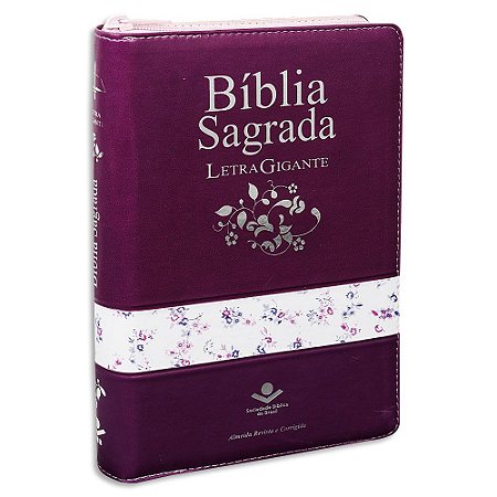 Bíblia Feminina Letra Gigante RC capa Vinho com zíper