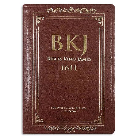 Bíblia King James 1611 Marrom com Concordância e Pilcrow