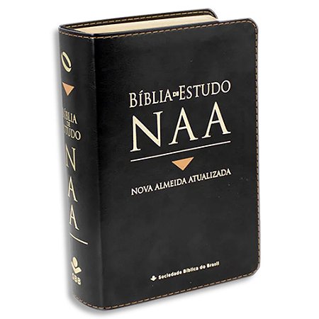 Bíblia de Estudo NAA Preta Letra Média Portátil