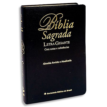 Bíblia Sagrada Letra Gigante com Notas e Referências capa Preta