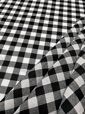 Tecido Gorgurinho Xadrez Preto Branco Tmdecor