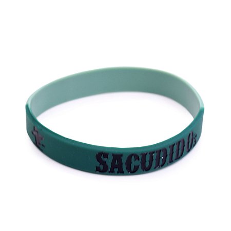 Pulseira Silicone Sacudido´s - 1 UN - Verde Claro/Verde