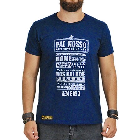 Camiseta Sacudido's - Oração - Azul Marinho