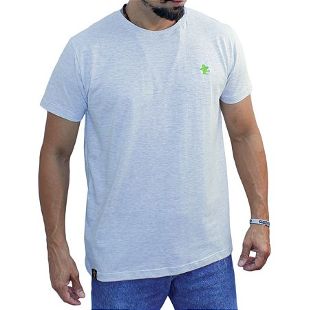 Camiseta Sacudido's - Básica -Mescla Claro e Verde
