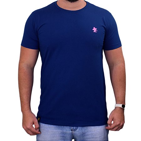 Camiseta Sacudido's - Básica - Marinho / Rosa