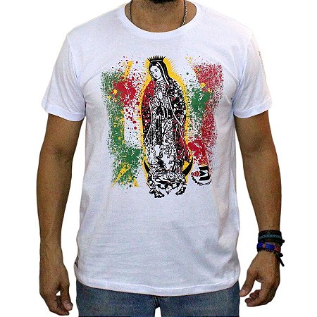 Camiseta BÃO NU MUNDO - Nossa Senhora de Guadalupe - Branco