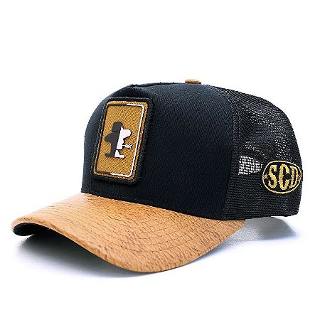 Boné Sacudido's Trucker Fogo - Preto / Bege