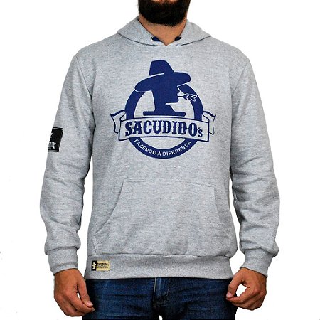 Moletom Sacudido´s - Logo Redonda - Cinza Mescla