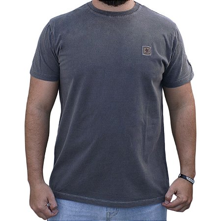 Camiseta Sacudido's - Básica Estonada - Cinza Escuro
