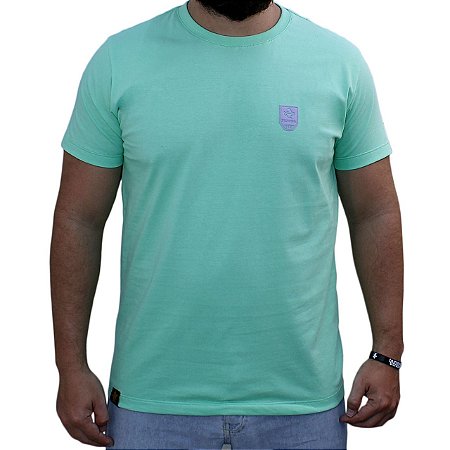 Camiseta Sacudido's - Logo Especial - Verde Claro e Roxo Claro