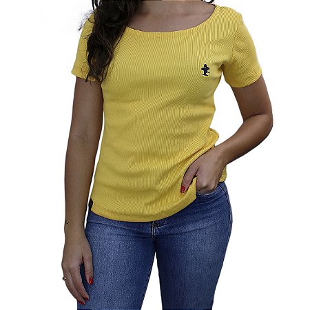 Camiseta Sacudido's Feminina Ribana - Amarelo