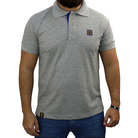 Camiseta Polo Sacudido's - Cinza Mescla - Royal