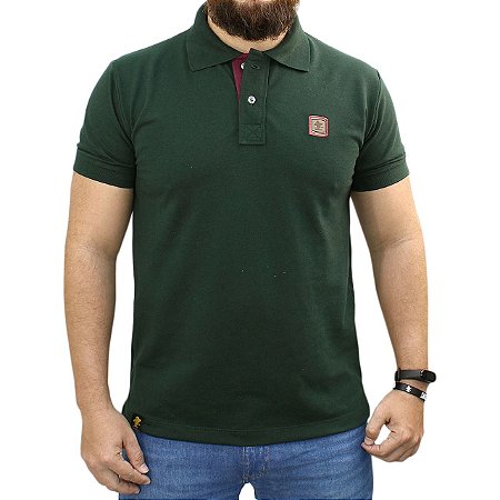 Camiseta Polo Sacudido's - Verde Musgo - Vinho