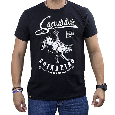 Camiseta Sacudido's - Boiadeiro - Preta