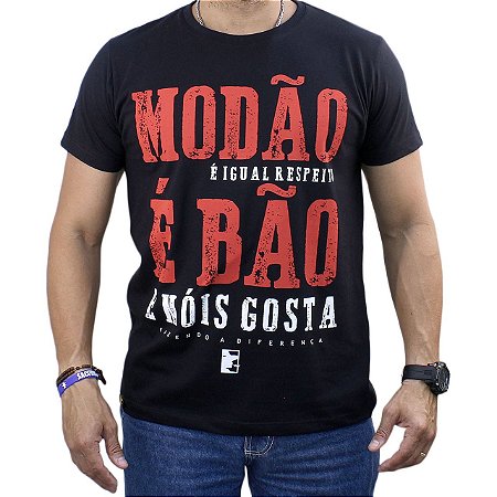 Camiseta Sacudido's - MODÃO É BÃO - Preta
