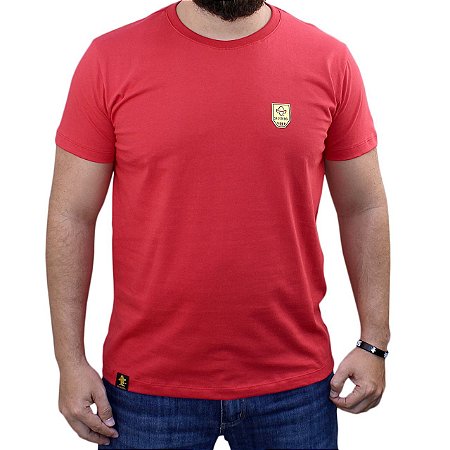 Camiseta Sacudido's - Logo Especial - Vermelho e Amarelo
