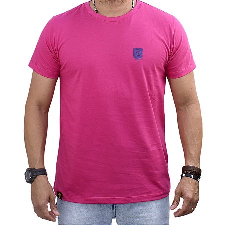 Camiseta Sacudido's - Logo Especial - Pink e Marinho