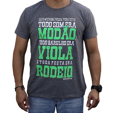Camiseta Sacudido's - Modão, Viola e Rodeio - Mescla Escuro