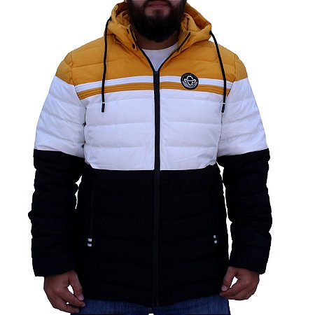 Jaqueta Sacudidos - Masculina - Amarelo Branco e Preto